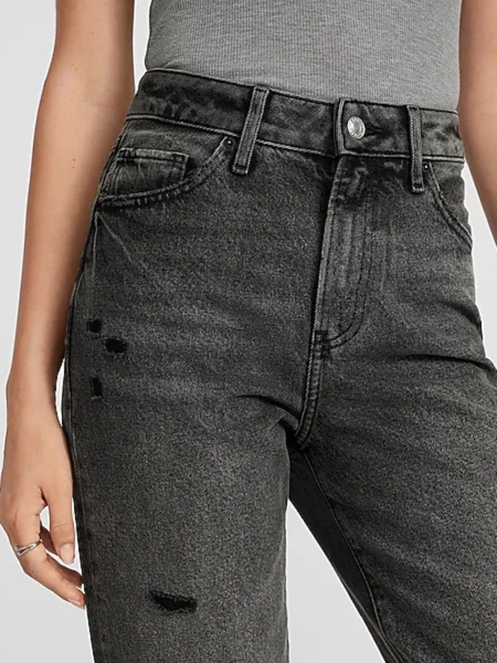 Women's High-Rise Black Washed Jeans